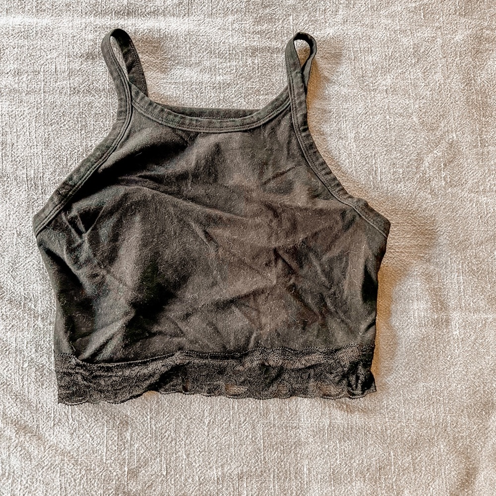 Lace cropped tank